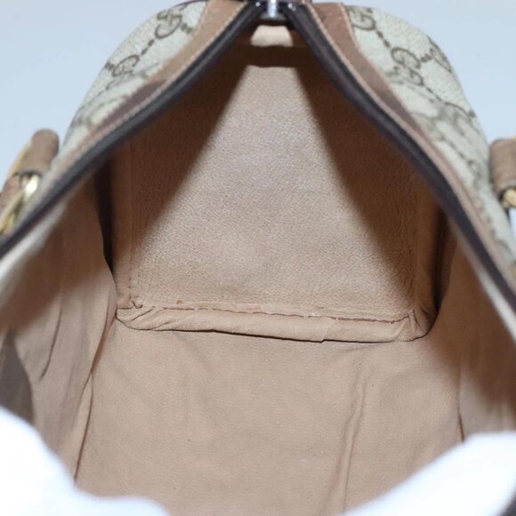 GUCCI GG Supreme Web Sherry Line Boston Bag PVC Red Green beige Auth 120065 - Picture 12 of 16